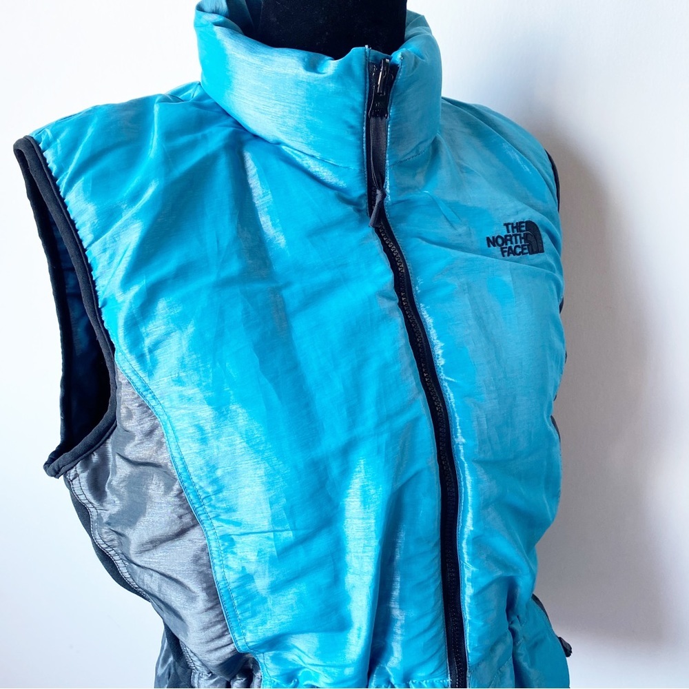 The North Face Retro Blue and Black Goose Down Puffer Vest Size XL - Picture 3 of 13